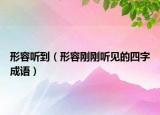形容听到（形容刚刚听见的四字成语）
