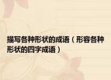 描写各种形状的成语（形容各种形状的四字成语）