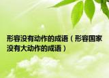 形容没有动作的成语（形容国家没有大动作的成语）