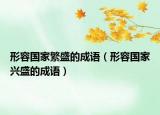 形容国家繁盛的成语（形容国家兴盛的成语）