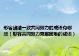 形容团结一致共同努力的成语有哪些（形容共同努力克服困难的成语）