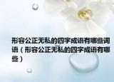 形容公正无私的四字成语有哪些词语（形容公正无私的四字成语有哪些）