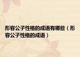 形容公子性格的成语有哪些（形容公子性格的成语）
