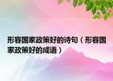 形容国家政策好的诗句（形容国家政策好的成语）