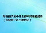 形容孩子还小什么都不知道的成语（形容孩子还小的成语）