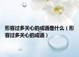形容过多关心的成语是什么（形容过多关心的成语）