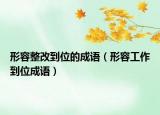 形容整改到位的成语（形容工作到位成语）