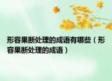 形容果断处理的成语有哪些（形容果断处理的成语）