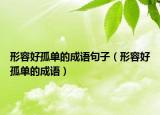 形容好孤单的成语句子（形容好孤单的成语）