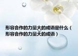 形容合作的力量大的成语是什么（形容合作的力量大的成语）