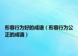 形容行为好的成语（形容行为公正的成语）