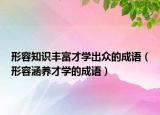 形容知识丰富才学出众的成语（形容涵养才学的成语）