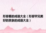 形容看的成语大全（形容罕见美好的景象的成语大全）
