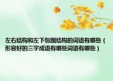 左右结构和左下包围结构的词语有哪些（形容好的三字成语有哪些词语有哪些）