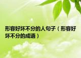 形容好坏不分的人句子（形容好坏不分的成语）