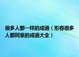很多人都一样的成语（形容很多人都同意的成语大全）