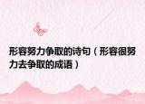 形容努力争取的诗句（形容很努力去争取的成语）