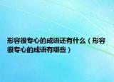 形容很专心的成语还有什么（形容很专心的成语有哪些）