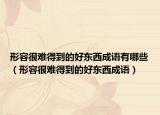 形容很难得到的好东西成语有哪些（形容很难得到的好东西成语）