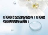 形容意志坚定的词语有（形容很有意志坚定的成语）