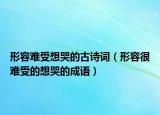 形容难受想哭的古诗词（形容很难受的想哭的成语）