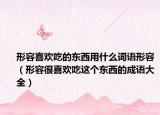 形容喜欢吃的东西用什么词语形容（形容很喜欢吃这个东西的成语大全）