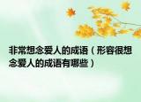 非常想念爱人的成语（形容很想念爱人的成语有哪些）