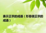 表示正宗的成语（形容很正宗的成语）