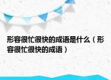 形容很忙很快的成语是什么（形容很忙很快的成语）