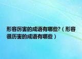 形容厉害的成语有哪些?（形容很历害的成语有哪些）