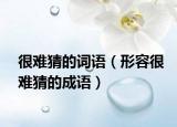 很难猜的词语（形容很难猜的成语）