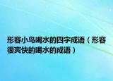 形容小鸟喝水的四字成语（形容很爽快的喝水的成语）