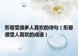 形容受很多人喜欢的诗句（形容很受人喜欢的成语）