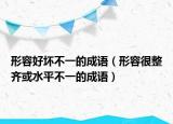 形容好坏不一的成语（形容很整齐或水平不一的成语）