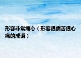 形容非常痛心（形容很痛苦很心痛的成语）