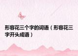 形容花三个字的词语（形容花三字开头成语）