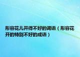形容花儿开得不好的词语（形容花开的特别不好的成语）