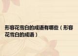 形容花雪白的成语有哪些（形容花雪白的成语）