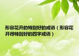 形容花开的特别好的成语（形容花开得特别好的四字成语）