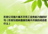 形容公司强大离不开员工业务能力强的好句（形容互相依靠谁也离不开谁的成语是什么）