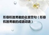 形容机智勇敢的名言警句（形容机智勇敢的成语词语）