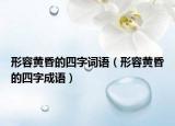 形容黄昏的四字词语（形容黄昏的四字成语）