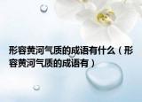 形容黄河气质的成语有什么（形容黄河气质的成语有）