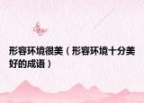 形容环境很美（形容环境十分美好的成语）