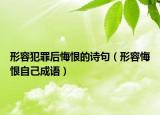 形容犯罪后悔恨的诗句（形容悔恨自己成语）