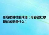 形容很健壮的成语（形容健壮憨厚的成语是什么）