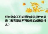 形容坚定不可动摇的成语是什么词语（形容坚定不可动摇的成语是什么）