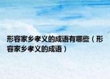 形容家乡孝义的成语有哪些（形容家乡孝义的成语）