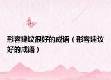 形容建议很好的成语（形容建议好的成语）