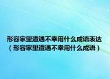 形容家里遭遇不幸用什么成语表达（形容家里遭遇不幸用什么成语）